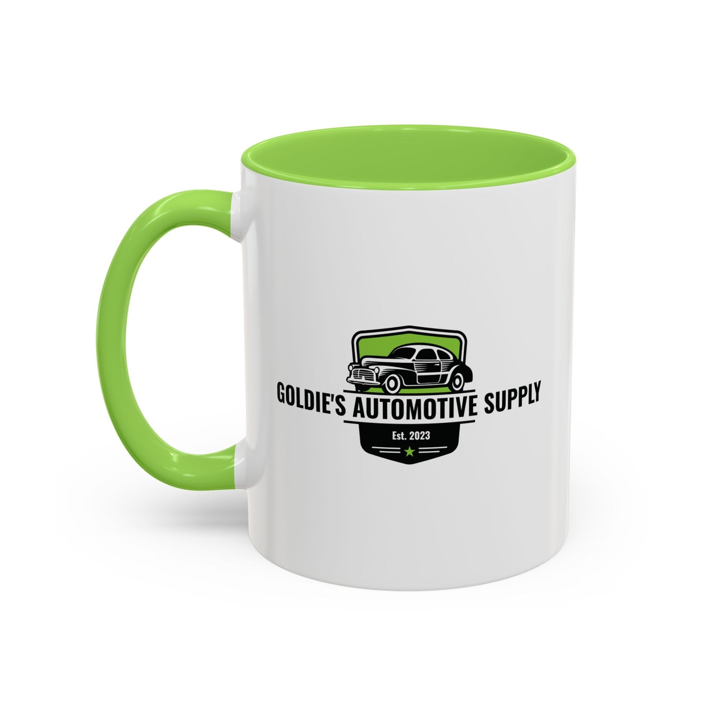 Goldie's Automotive Supply - Lime Green - Color Matched Logo - 11oz Mug