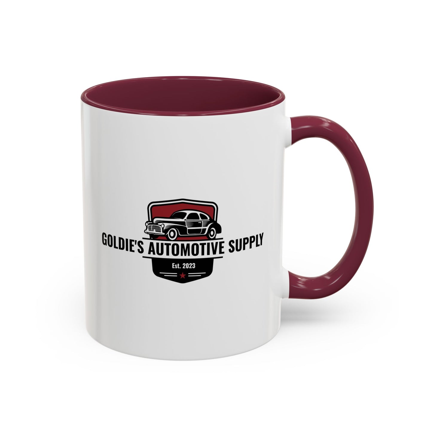 Goldie’s Automotive Supply - Maroon - Color Matched Logo - 11 oz mug